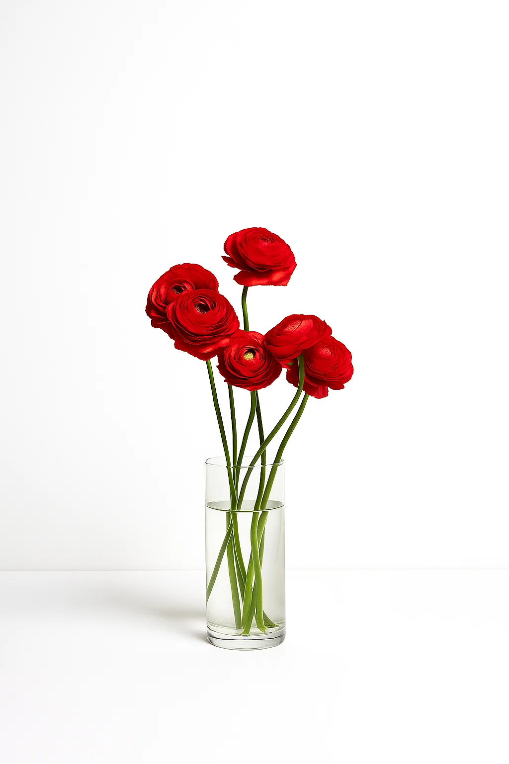 Deep red ranunculus with rich crimson petals